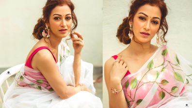 Sunayana Fozdar aka Anjali Bhabhi turns desi in floral lilac saree, see photos