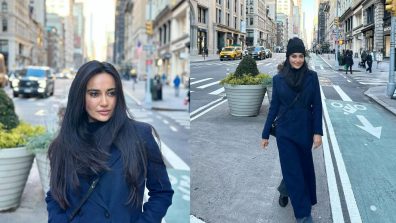 Surbhi Jyoti aces the ‘boss walk’ in blue trench coat, See photos