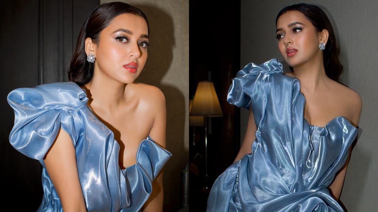 Tejasswi Prakash Is Modern Cinderella In Icey Blue One-shoulder Trail Dress, See Now 880674