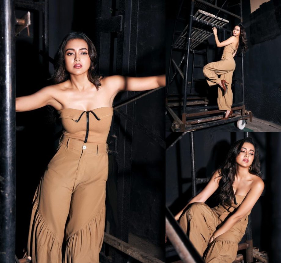 Tejasswi Prakash's High Glam Fashion: Beige Hues, Off-Shoulder, and Beyond 879249