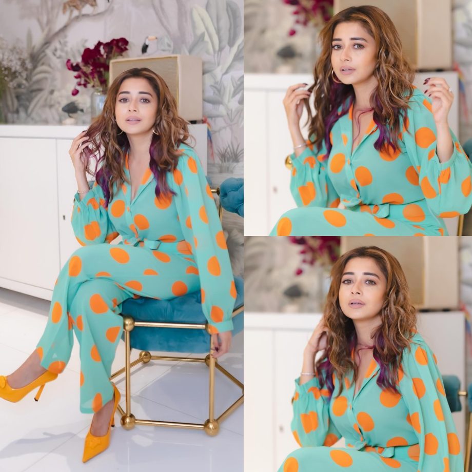 Tina Datta Nails the Fashion Game in a Cute Blue Polka Dot Outfit 878783