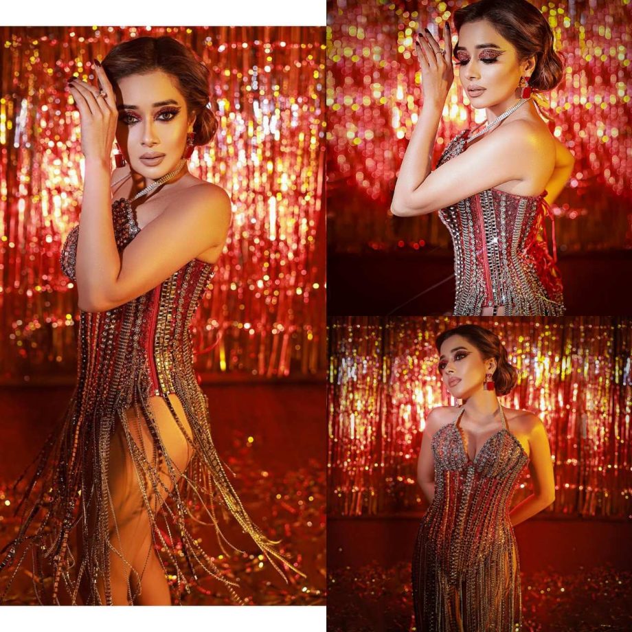 Tina Datta Raises Hotness Bar In Red Shimmery Monokini Dress, See Photo 879032