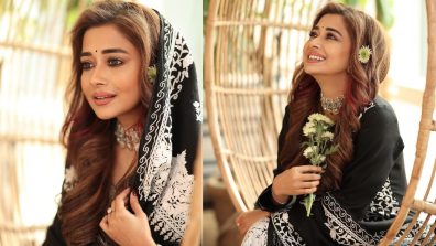 Tina Datta turns royal in black and white chikankari suit, see photos