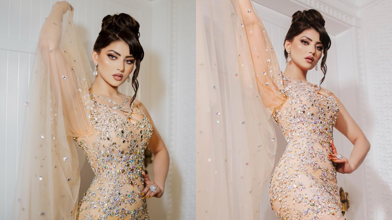 Urvashi Rautela Turns Glamorous In Stones Embellished Trail Gown 878699