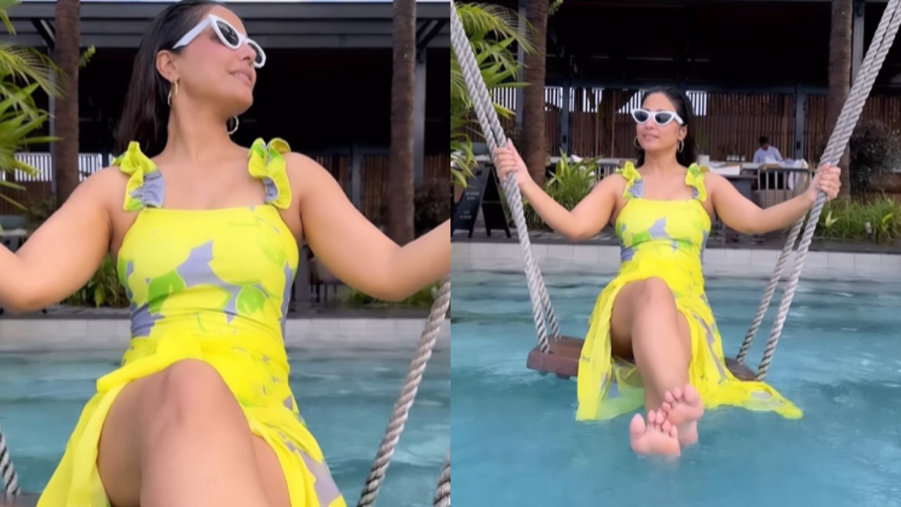 Water Girl: Hina Khan turns muse in yellow flared pool dress [Watch]