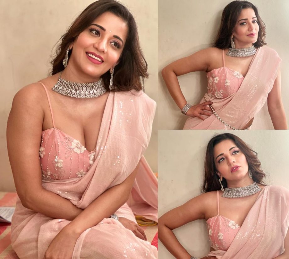 What Sass! Monalisa Strikes A Pose In Blush Pink Saree, See Here 877936