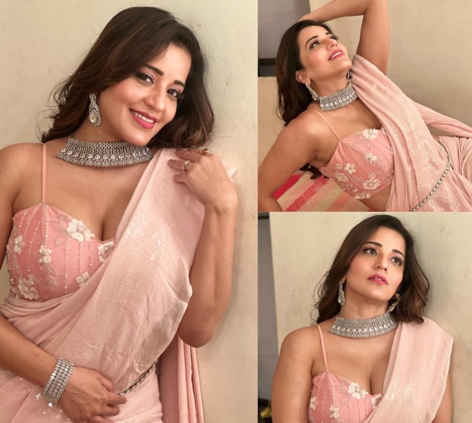 What Sass! Monalisa Strikes A Pose In Blush Pink Saree, See Here 877935