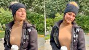 Winter Slayage 101: Hina Khan wraps up in leather jacket, thermals and beanie