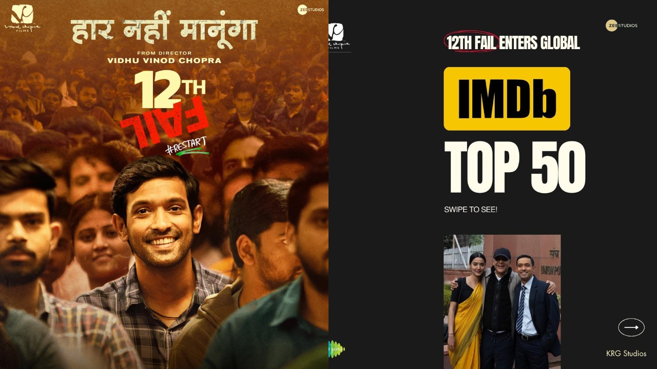 '12th Fail' becomes the only Hindi title to enter the global IMDb top 50 list,  