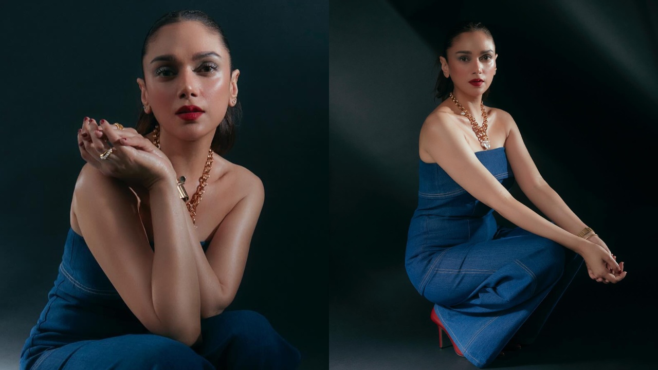 Aditi Rao Hydari Redefines Denim Fashion In Co-ord Set With Red Lips 882794