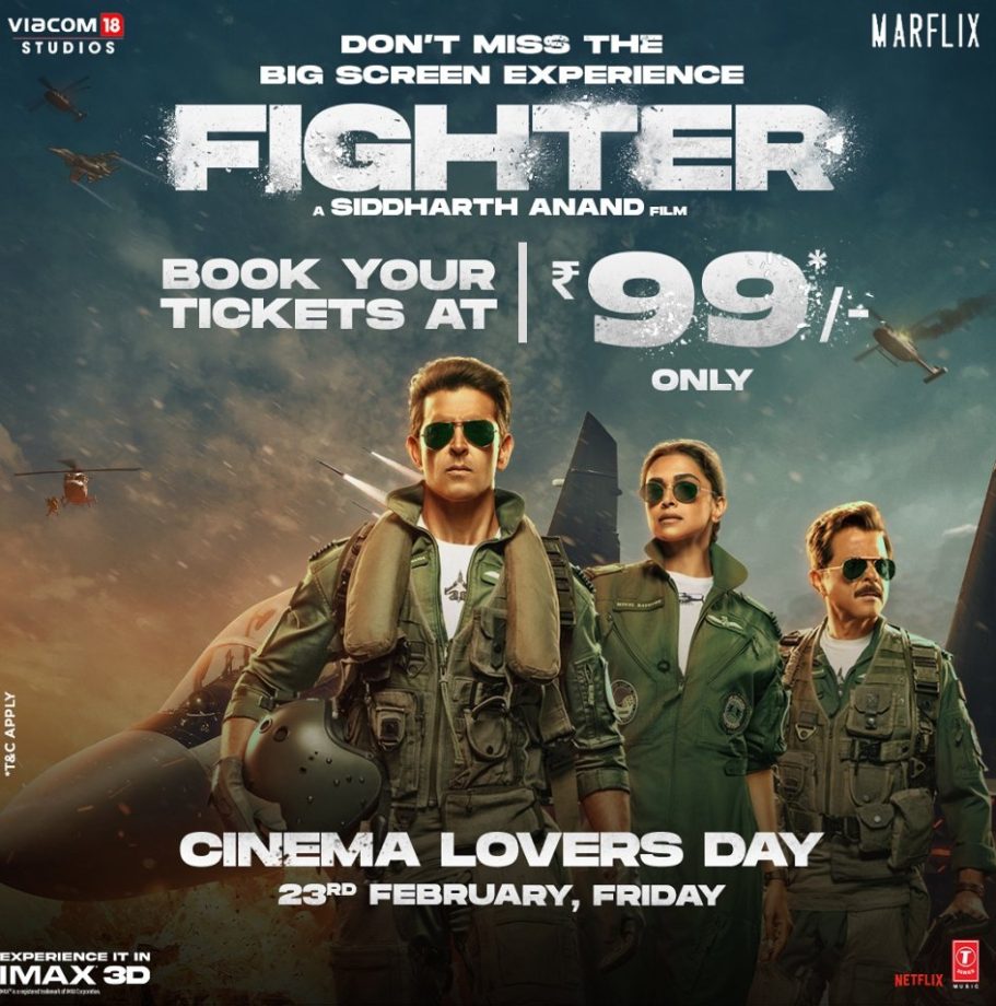 Celebrate Cinema Lovers Day With The First Bonafide Hit of 2024 - Fighter! The film to screen nationwide in cinemas at just Rs 99 883562