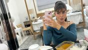 “Dal, Chawal, and Starbucks,” writes Jacqueline Fernandez as she enjoys a wholesome meal!