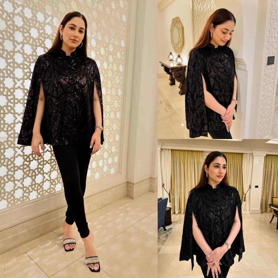 Disha Parmar Rocks Royal Look In Black Cape Top & Pants, See Photos 882841