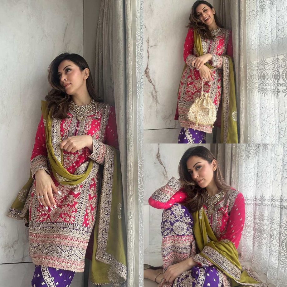 Hansika Motwani's Heavily Embellished Tri-color Salwar Suit Is Steal-worthy 880865