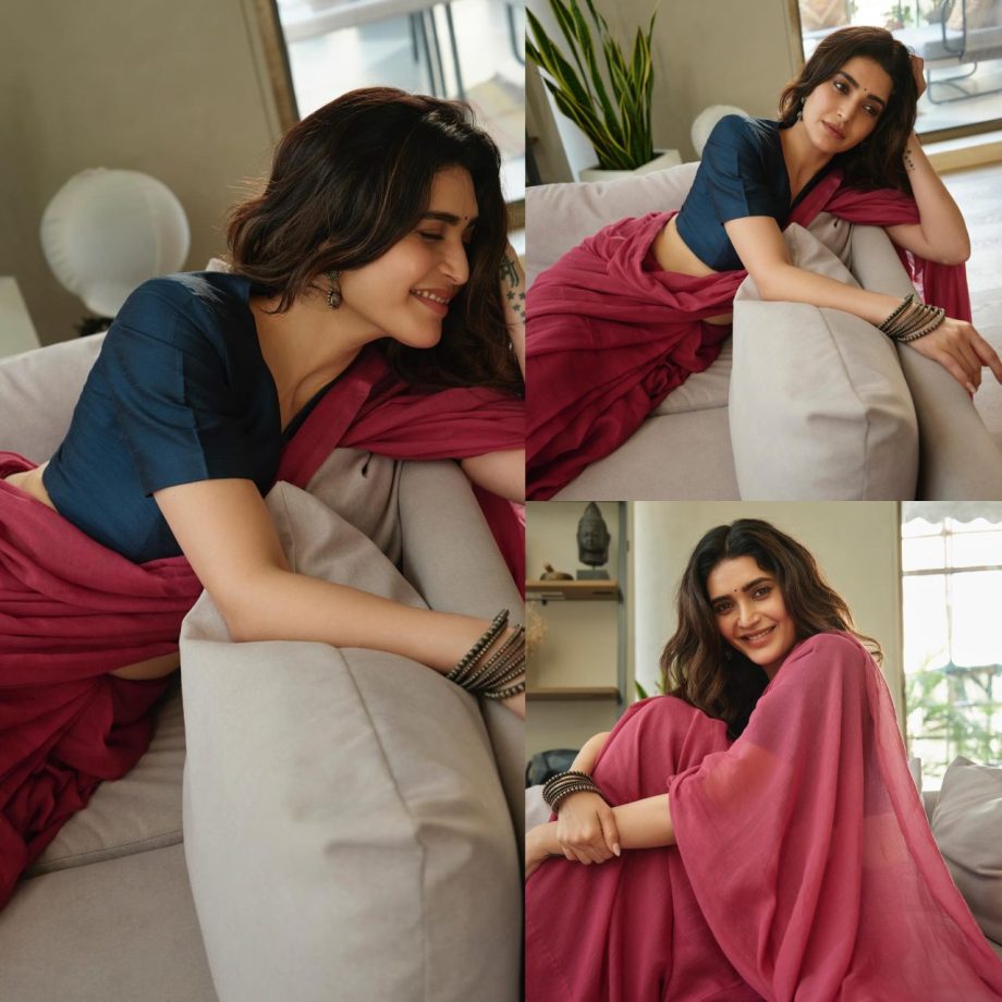 Here's How Karishma Tanna Makes Simple Saree Look Gorgeous With Minimal Makeup 883155