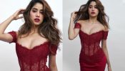 Janhvi Kapoor Feels Valentine’s Energy In Dark Red Corset Gown, See Photos