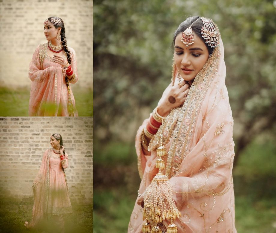 Jasmin Bhasin Looks Like A Typical Punjabi Bride In Peach Anarkali Suit, See How 883017