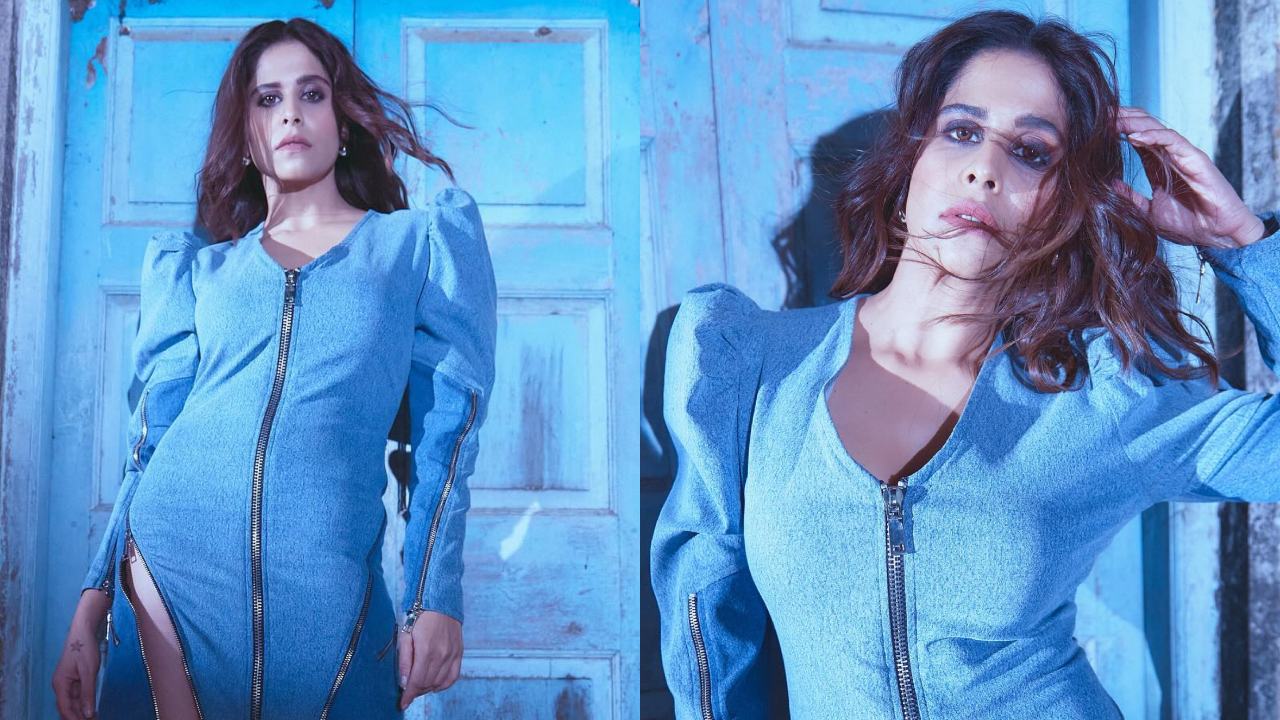 Midweek Blues: Saie Tamhankar Sizzles In Denim Zipper Dress, See Photos 881554