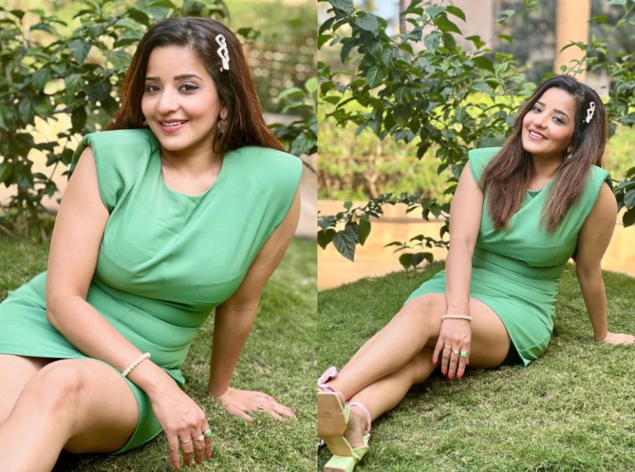 Monalisa's Hot And Cute Look In Green Mini Dress Is Must-see, Check Now 883929