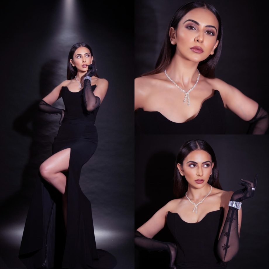 Rakul Preet Singh Revives Old Hollywood Fashion In Strapless Gown With Gloves 881114