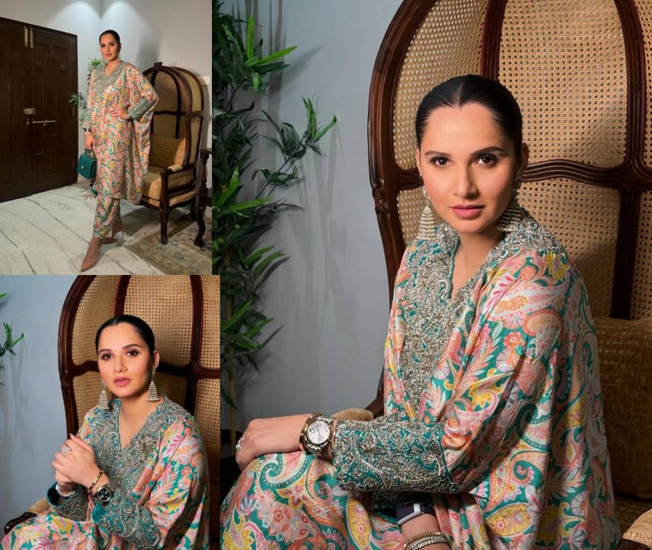 Sania Mirza Discloses Her Aesthetic Side In Bohemian Kaftan Kurta Set With Motif Jhumkas 881328