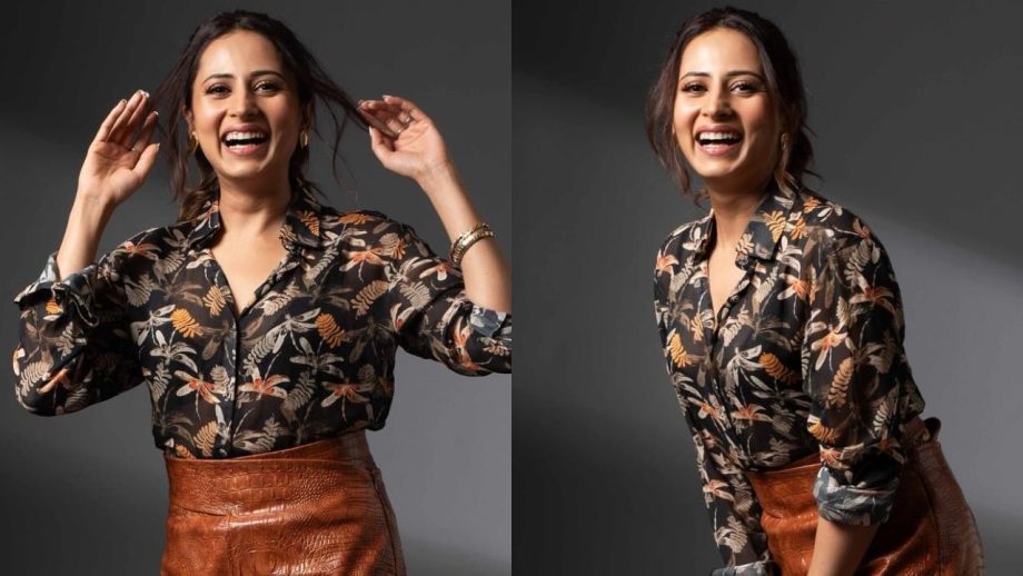 Sargun Mehta Is The Cutest In Printed Shirt And Leather Skirt, See Here