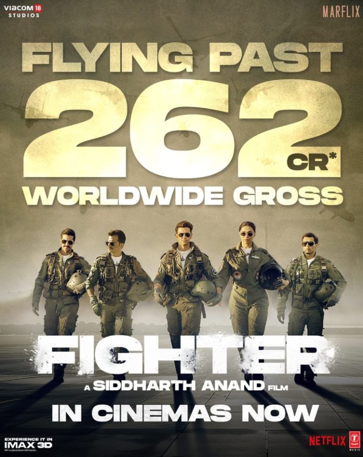 Siddharth Anand's Fighter continued its grip at the box office on the second weekend! The film has made collections of 262 crores at the worldwide box office 881087