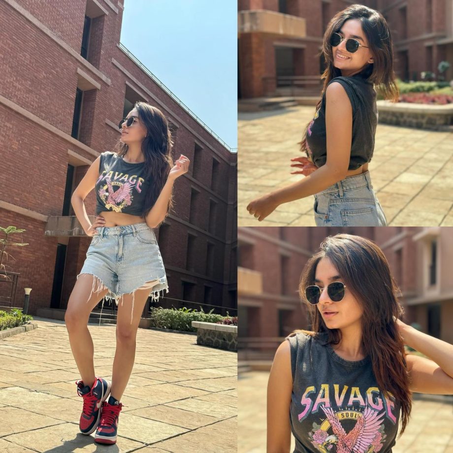 Sunday Vibes: Anushka Sen Goes Quirky In Denim Shorts & Crop Top 882870