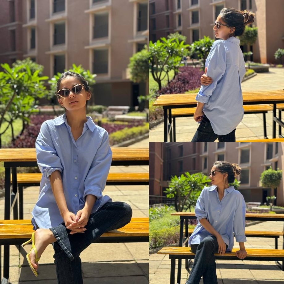 Take Cues To Rock Baggy Shirt With Messy Bun From Anushka Sen 883159