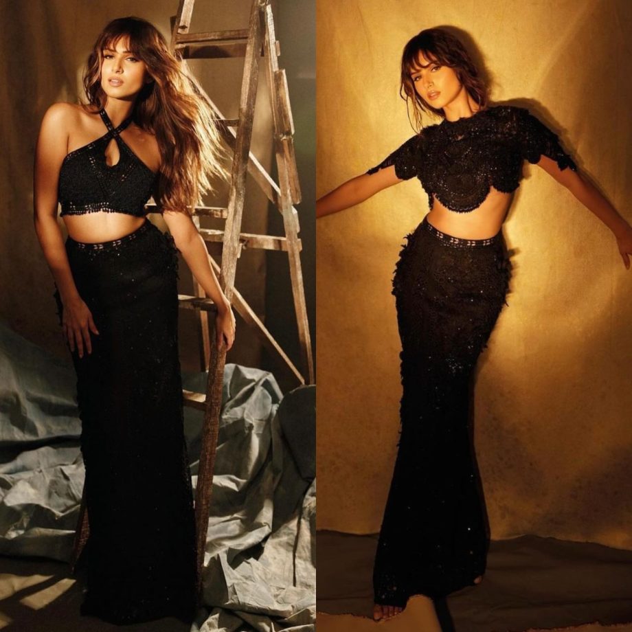 Tara Sutaria Dazzles In Shiny Black Two-piece Outfits, See Photos 881161