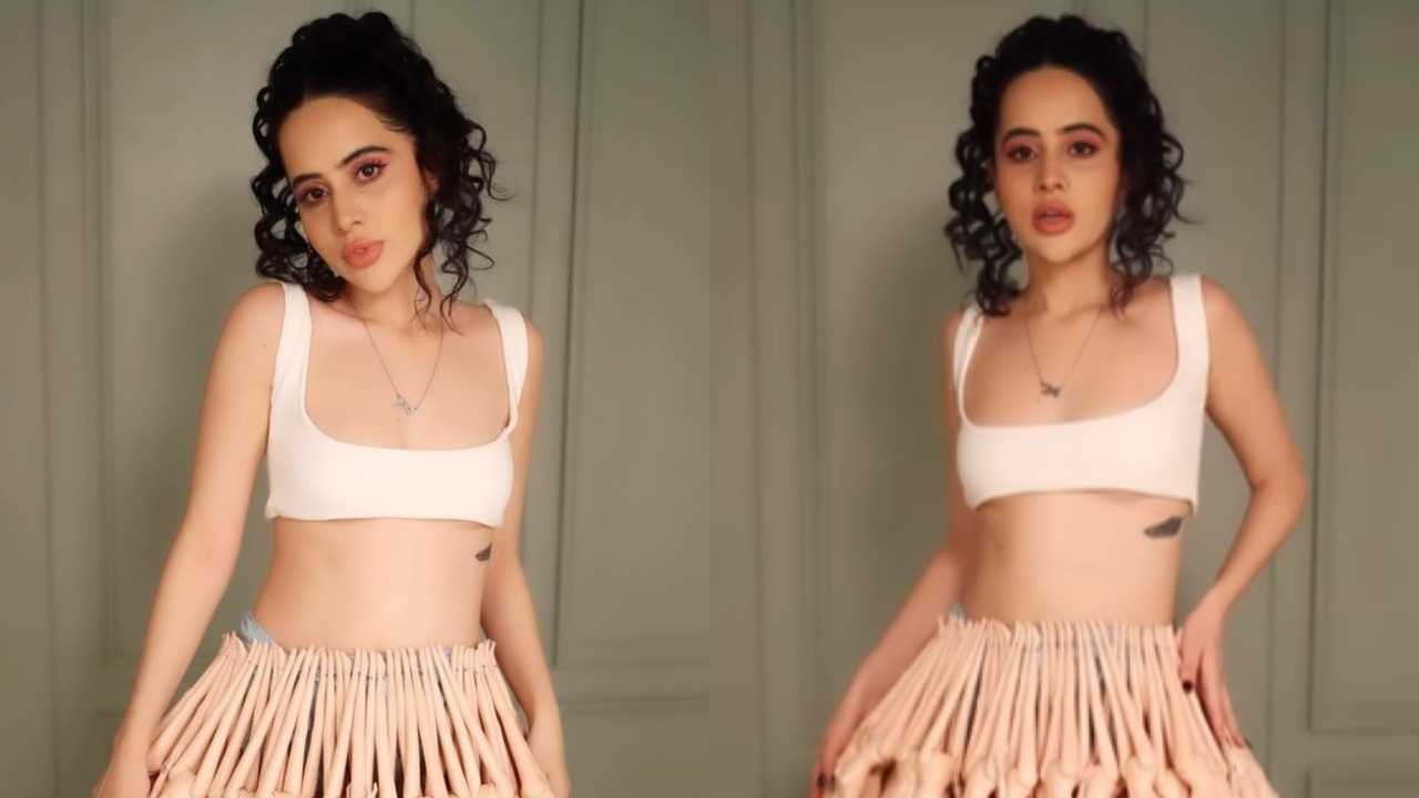 Urfi Javed Flaunts Hourglass Figure In Tank Top & Dolls Stitched Skirt, Watch 881450