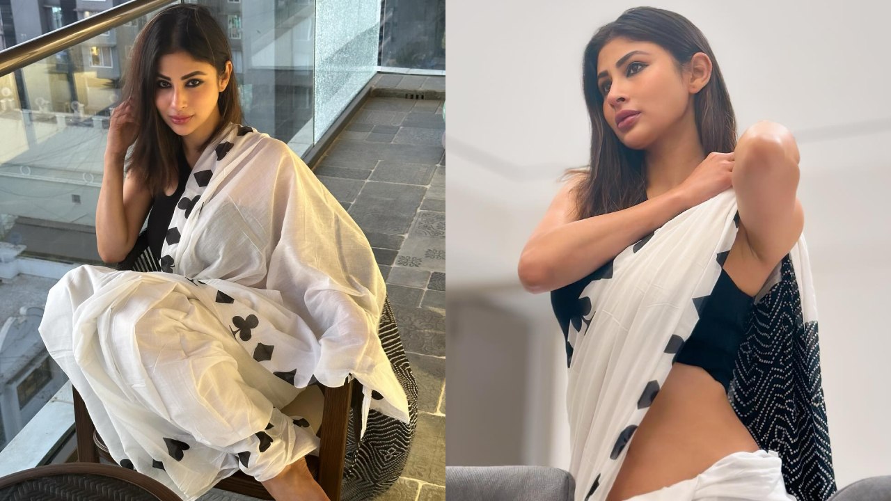 White Saree, Black Blouse & Smokey Eyes: Mouni Roy's Homesick Vibe 883778