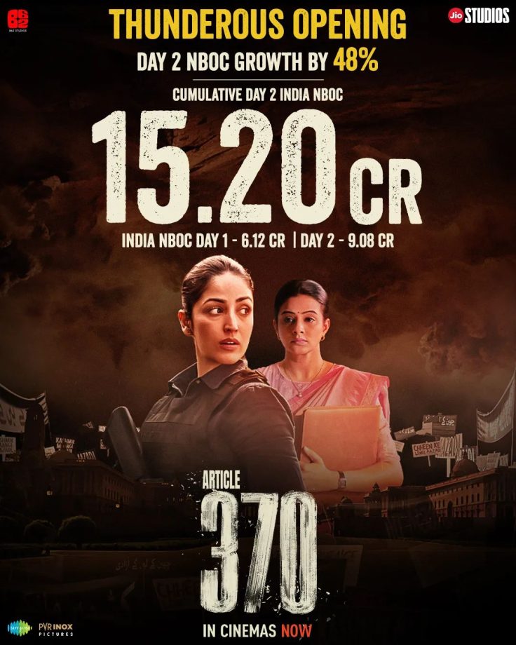 Yami Gautam starrer Article 370 became the first female oriented film of 2024 to breach the whooping 15.20 crores numbers in only two days 883796