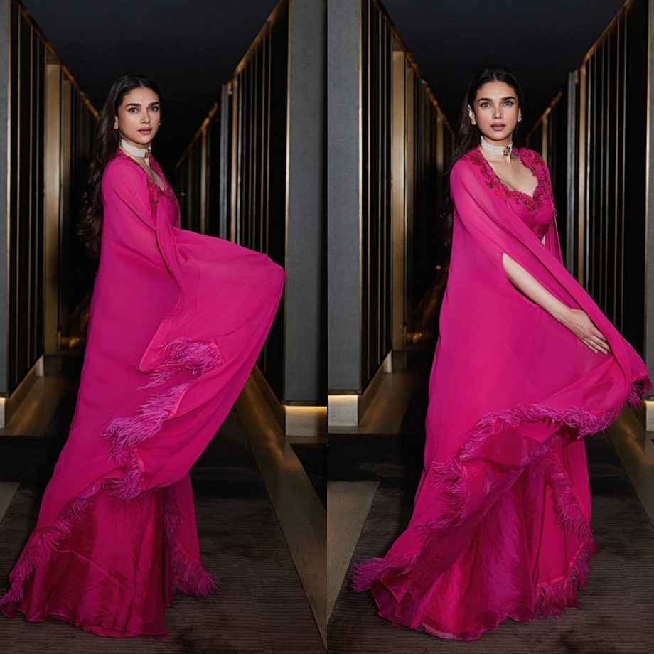 Aditi Rao Hydari Exudes Grace In A Fuchsia Sharara Set, See Photos! 888611