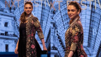 Aditi Rao Hydari Graces The Spotlight In A Striking Black And Gold Jacket Set, See Pics