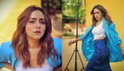 Amruta Khanvilkar Exudes Coolness In A White And Blue Blazer Set With Wavy Hairstyle! 888452