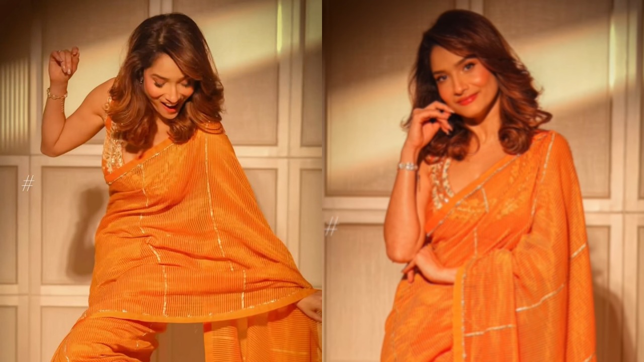 Ankita Lokhande Turns Up Desi Sass In Tangerine Saree, See Here 886171