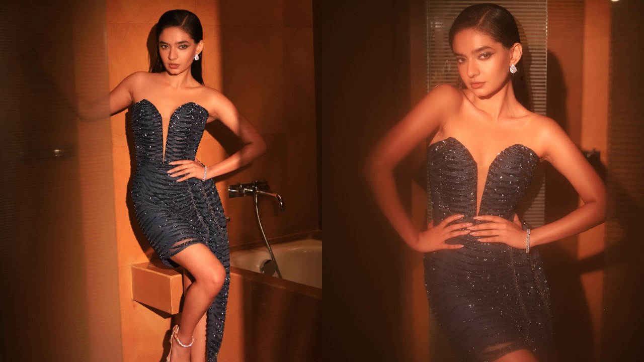 Anushka Sen Turns Glamorous In Blue Glittery Plunging Mini Dress, Check Here 889269