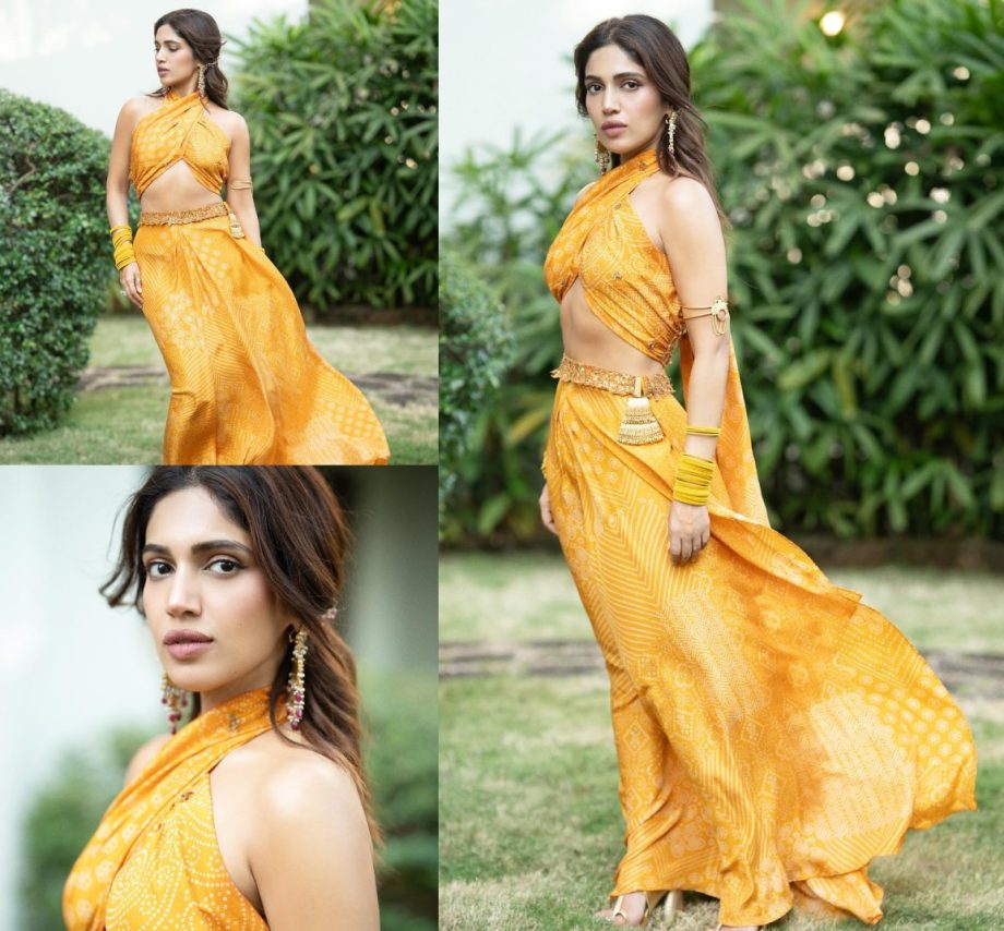 Bhumi Pednekar Sets The Tone For Shaadi Season In A Stunning Yellow And White Bralette And Skirt 885504