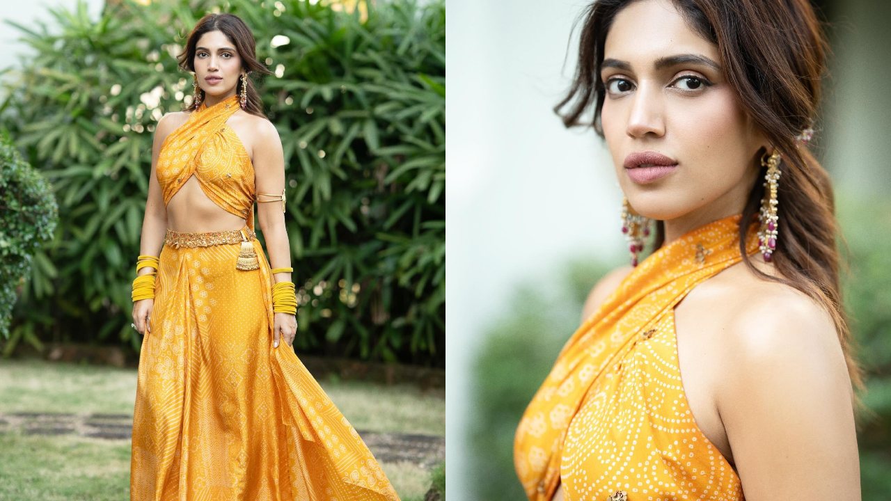 Bhumi Pednekar Sets The Tone For Shaadi Season In A Stunning Yellow And White Bralette And Skirt 885505