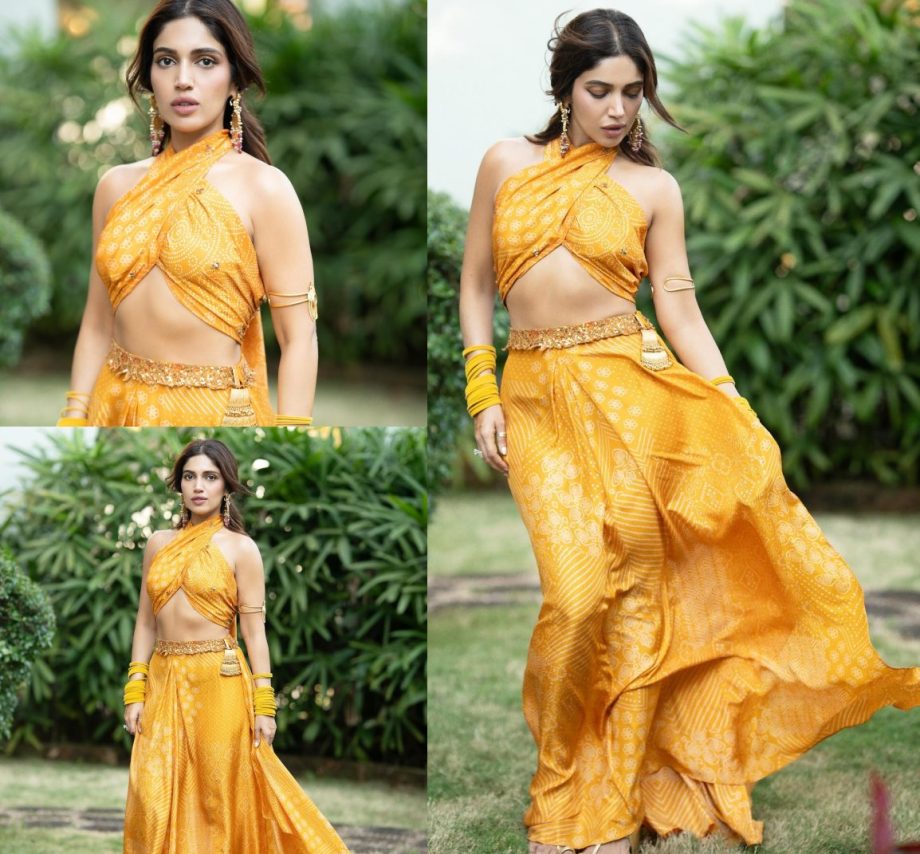 Bhumi Pednekar Sets The Tone For Shaadi Season In A Stunning Yellow And White Bralette And Skirt 885503