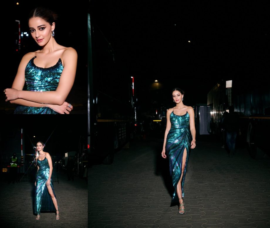 Bold And Beautiful: Ananya Panday Looks Simply Breathtaking In A Peacock Green Sequin Slit Gown 886443