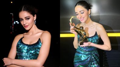 Bold And Beautiful: Ananya Panday Looks Simply Breathtaking In A Peacock Green Sequin Slit Gown