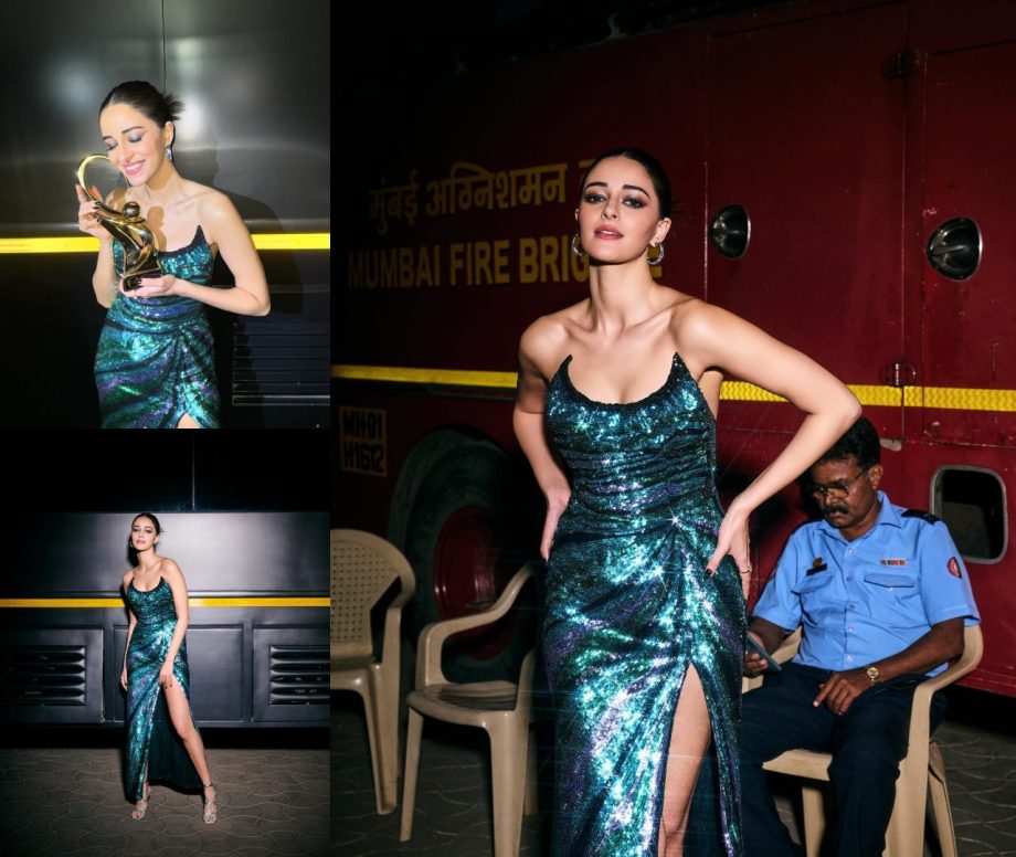 Bold And Beautiful: Ananya Panday Looks Simply Breathtaking In A Peacock Green Sequin Slit Gown 886442