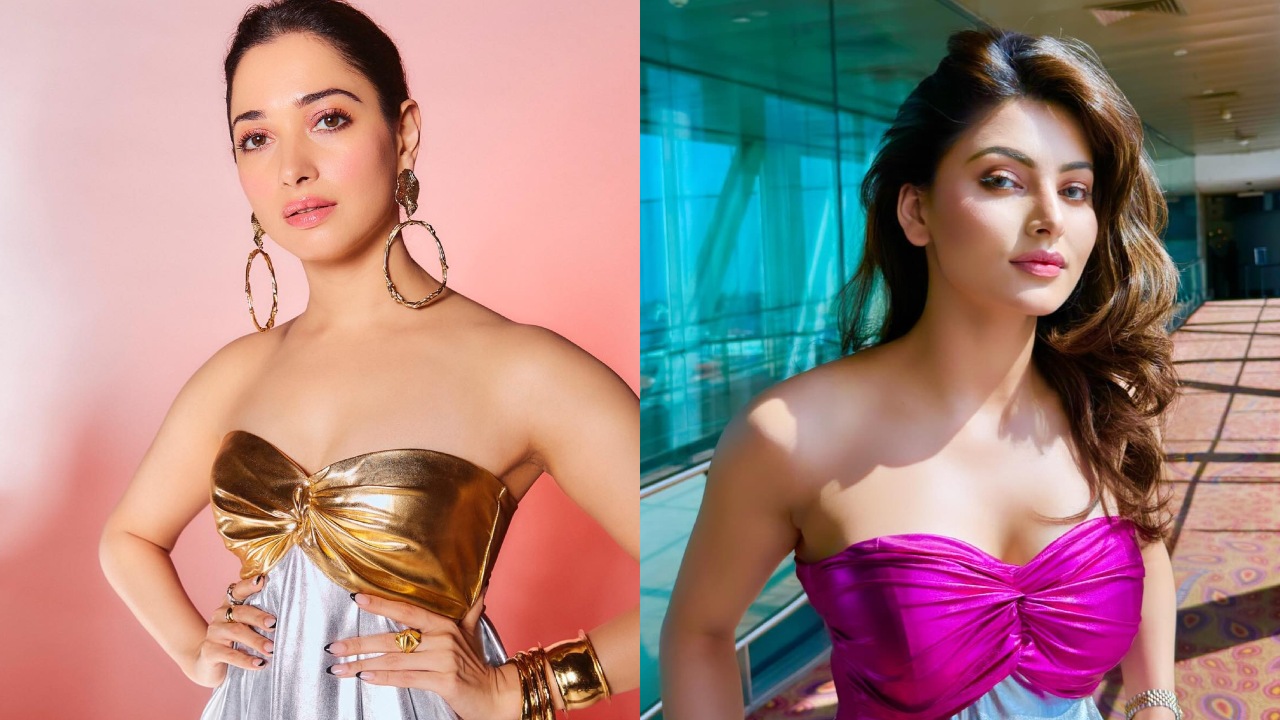 Bollywood Divas Tamannaah Bhatia & Urvashi Rautela Flaunt Their Perfect Figures In Metallic Dress 889088