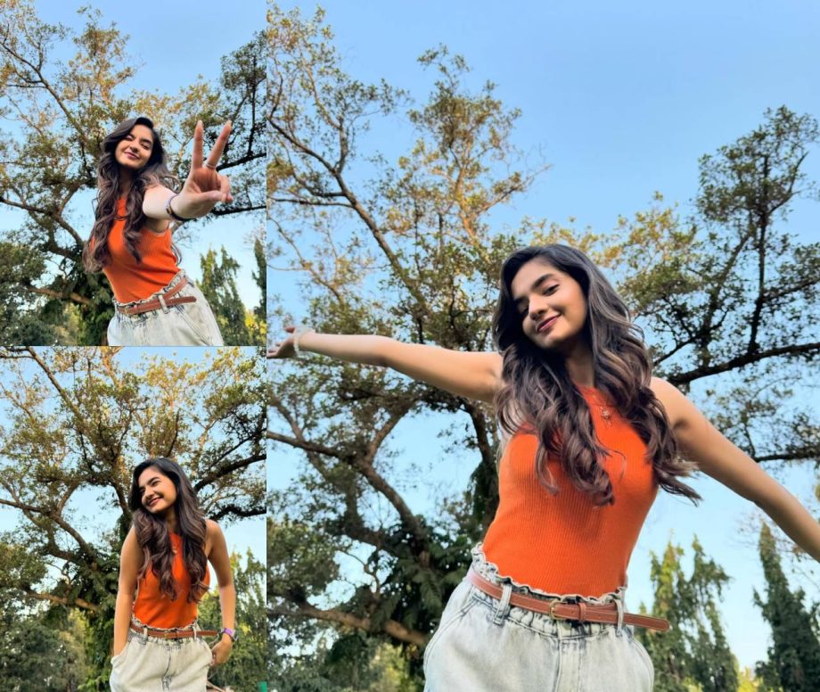 Casual Cool: Anushka Sen Slays The Style Game In An Orange Top And Grey Jeans 886792