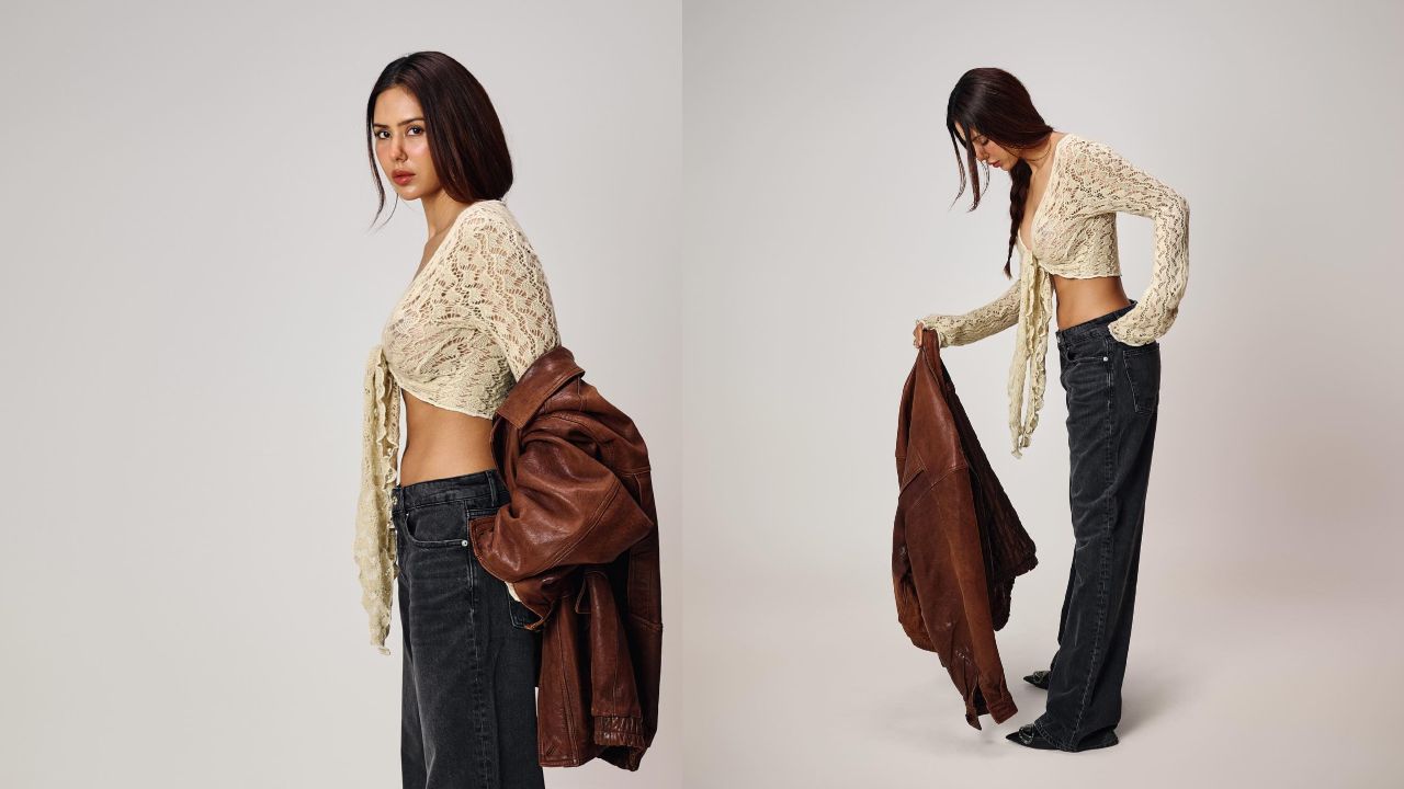 Casual Cool: Sonam Bajwa Street-Style Fashion In Stylish Brown Jacket And Black Jeans 885312
