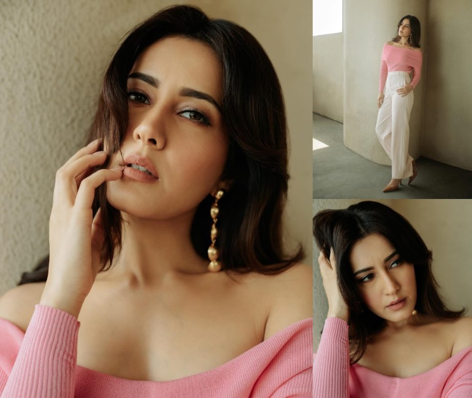 Casual Glam: Raashii Khanna’s Chic Style Statement In A Pink Top And White Pants 886766