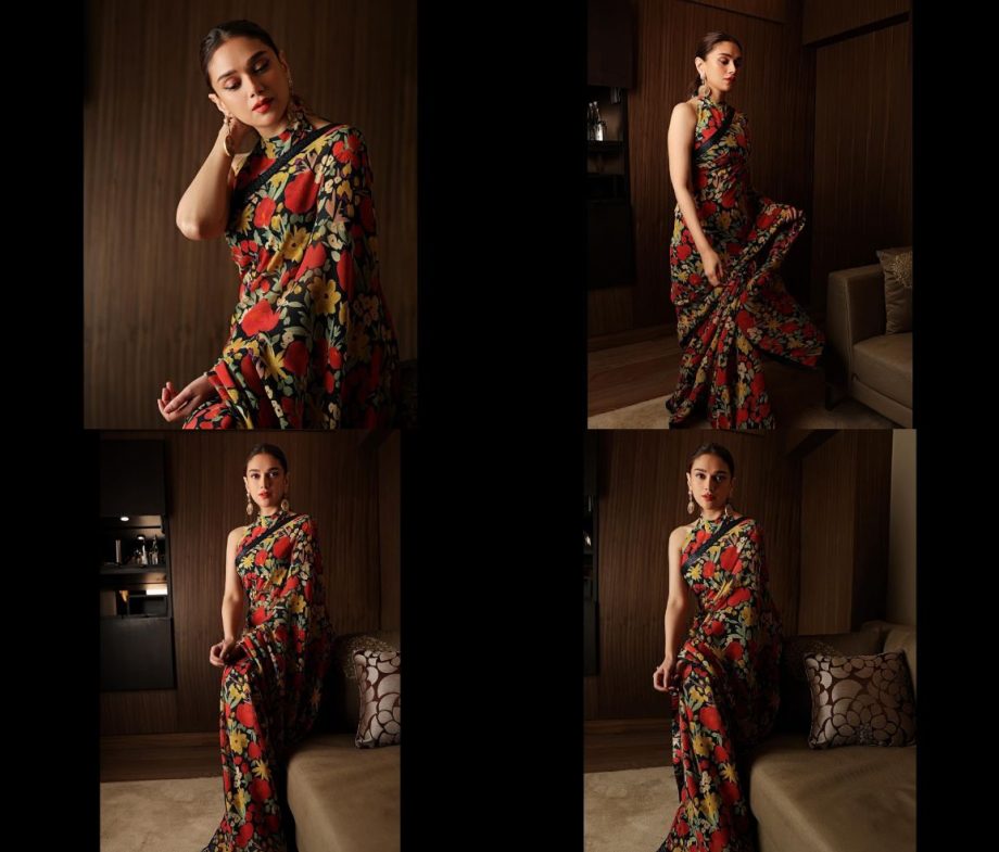Check Out: Aditi Rao Hydari Captivates Hearts With Timeless Style In A Floral Printed Saree 887142