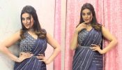Check Out: Akshara Singh Embraces Tradition With Sparkle In A Navy Blue Sequin Saree 886194